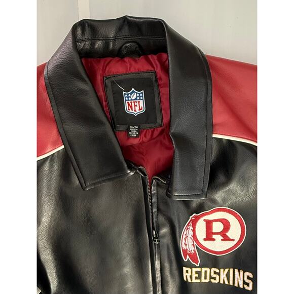 NEW NFL Team Apparel REDSKINS Retro 
1970 Vintage Logo Faux Leather Jacket - Picture 5 of 11